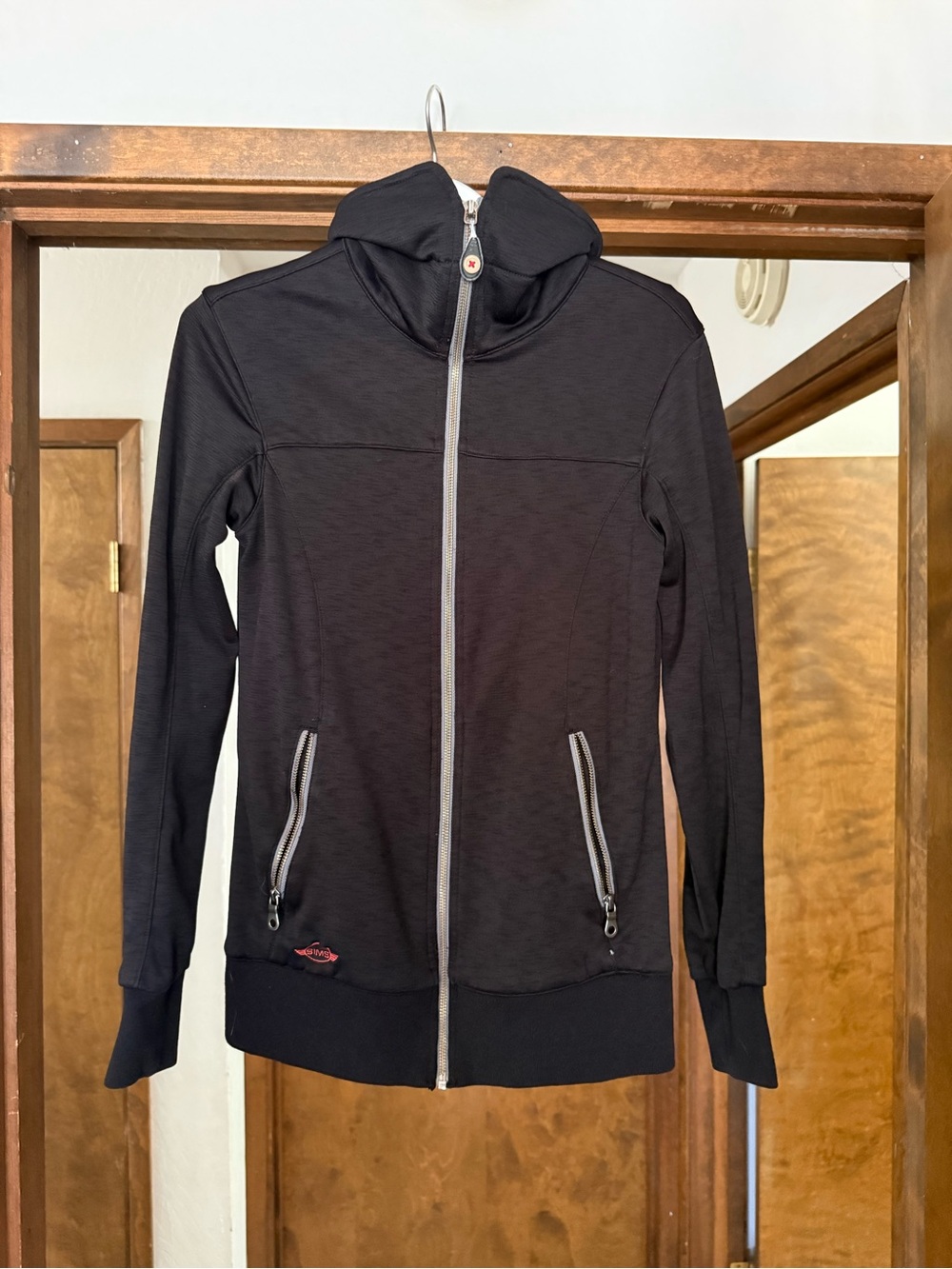 Women's Black Full-Zip Ski Hoodie with Hood